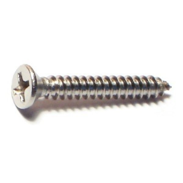 Midwest Fastener Sheet Metal Screw, #6 x 1 in, 18-8 Stainless Steel Flat Head Phillips Drive, 100 PK 05158